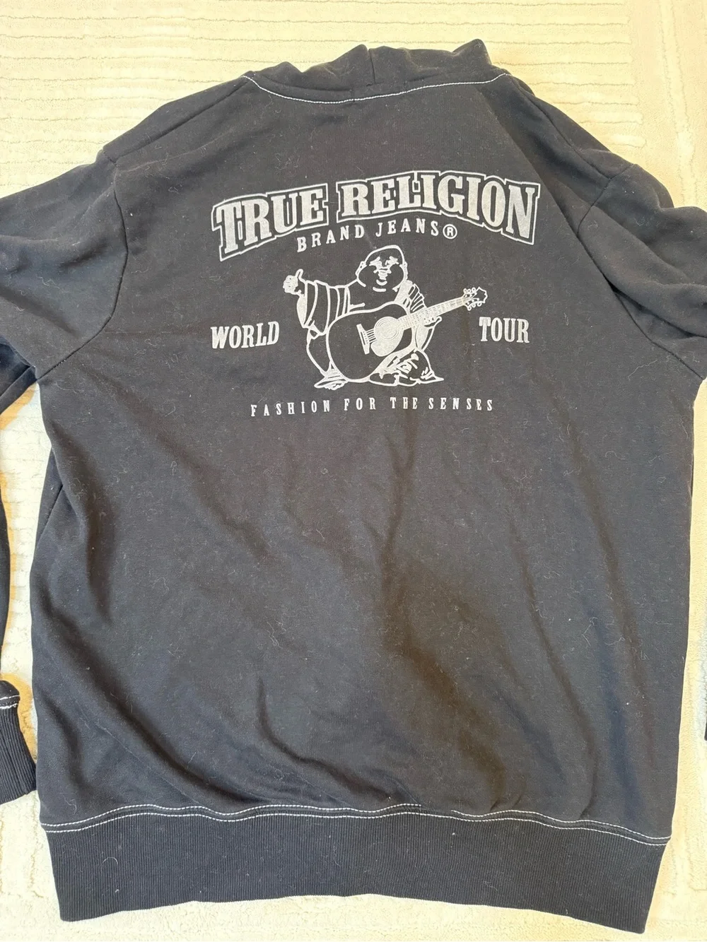 True Religion Buddha World Tour Full Zip Hoodie Men’s XL black y2k sweatshirt